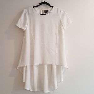 TOPSHOP Ivory Long Back Top